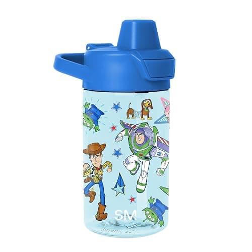 Simple Modern Disney Kids Tritan Plastic Summit Water Bottle | 12 oz BPA-Free Cup with Covered Leak Proof Straw Lid for Boys, Toddlers | Buzz and Woody Adventures - Image 1