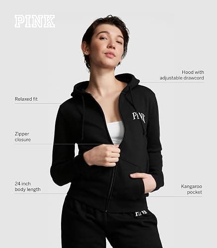 Bought- Victoria's Secret Women's PINK Logo Full Zip-up Sweatshirt (XS-XXL) thumbnail 5
