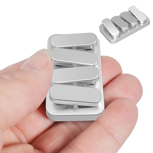 Metal Fidget Slider EDC Fidget Clicker Fidget Toys Adults (Matte Silver) - Image 1