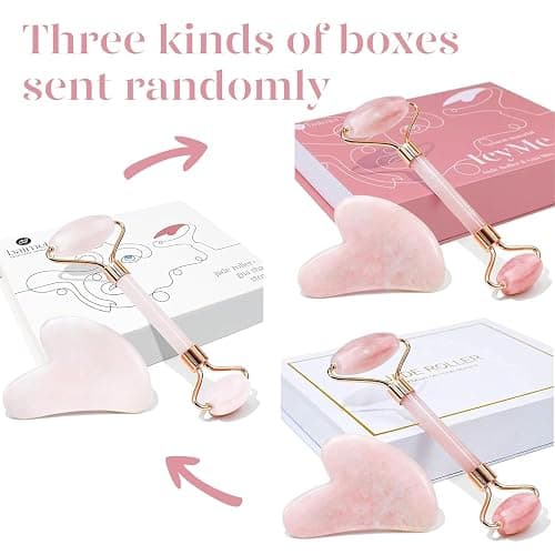 BAIMEI Gua Sha & Jade Roller,Guasha Tool face, Self Care Gift for Women and Men, Massager for Face, Eyes, Neck Care, Skin Care Gifts - Rose Quartz thumbnail 7