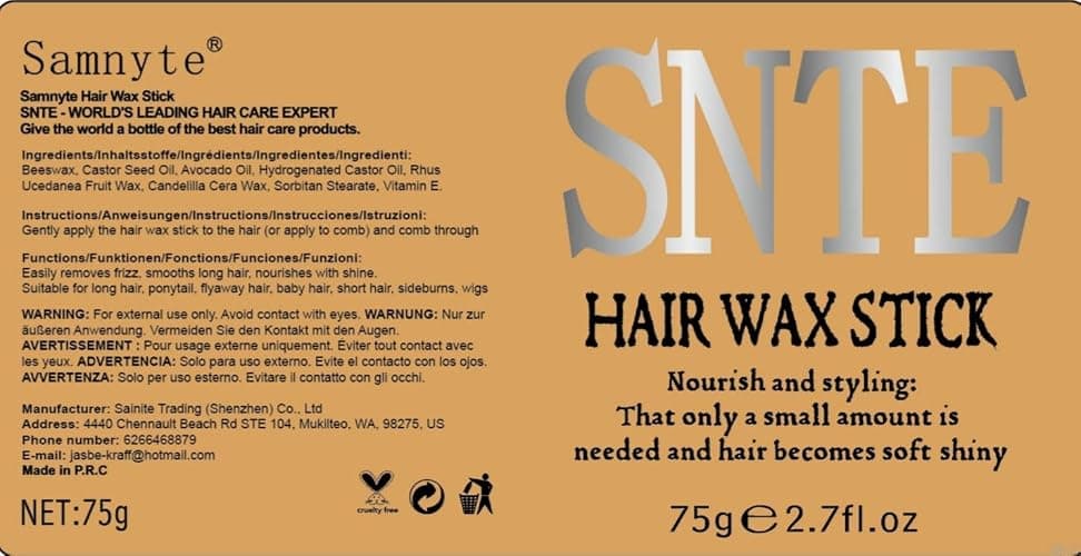 Samnyte Hair Wax Stick, Gel Tamer for Flyaways, Nourishing Slick Stick Pomade for Women & Kids, Slick Back & Styling Cream, Hair Styling Accessories for Teen Girls Gifts, 2.7 Fl Oz | Nourishing, for Women & Kids, Gel Tamer, for Flyaways, Bun Maker, 2.7 Fl Oz thumbnail 8