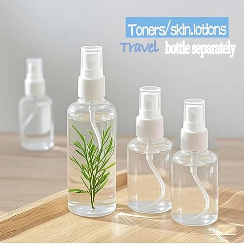 Xolaawa Small Spray Bottle, Clear Empty Mini Travel Plastic Bottle. Premium spray bottles for perfumes and cosmetics. 2 * 1oz, 2 * 1.7oz. (4 Pack) thumbnail 6