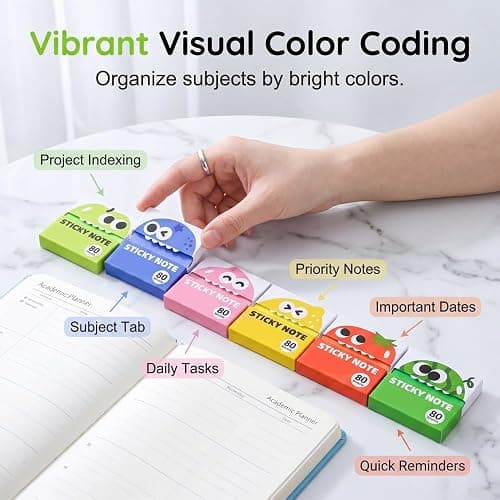 Glitter Transparent Sticky Notes, 2026 New Cartoon Pull Out Sticky Notes for Desk Office Supplies, Portable Square Sticky Memo Pads for School Students (A) thumbnail 6