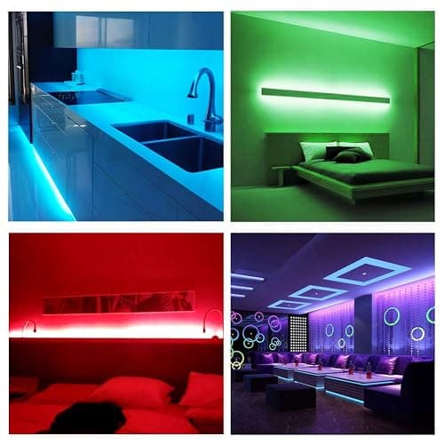 DAYBETTER LED Strip Lights 100ft RGB Lights Strip for Bedroom, Desk, Indoor Room Living Room Brithday Gifts Home Decor with Remote, 24V Power Supply thumbnail 7