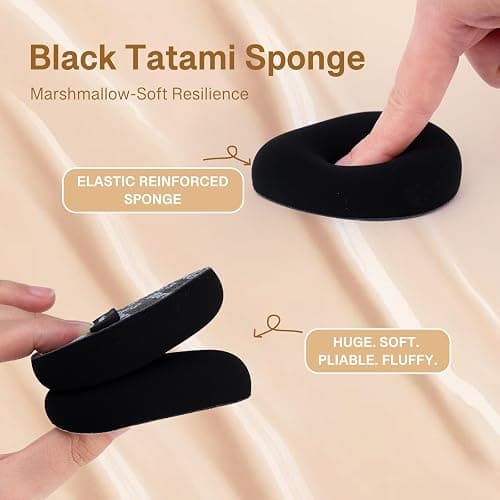 Black Denim Makeup Sponges,Blender Sponges for Foundation & Concealer, Non-Absorbent Rubycell, Large Beauty Sponge,Makeup on Details Targeted, Travel Friendly & Reusable,2pcs thumbnail 8
