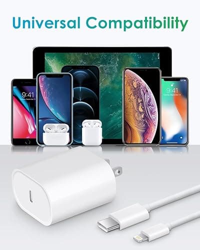 Fast Charger i Phone, 20W USB C Block with 6Ft Cable Compatible with IP 14/14 Pro/14 Plus/14 Pro Max/13/13 Mini/13 Pro/13 Pro Max/12/11/X & More - Block&Cable 1-Pack thumbnail 8