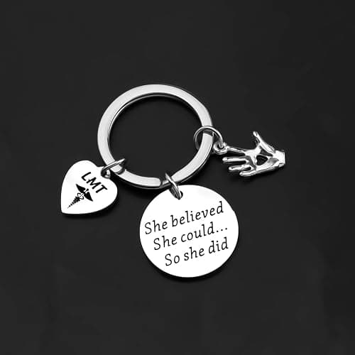 ENSIANTH LMT Licensed Massage Therapist Keychain 'She Believed She Could So She Did' Medical Graduation Gift thumbnail 6