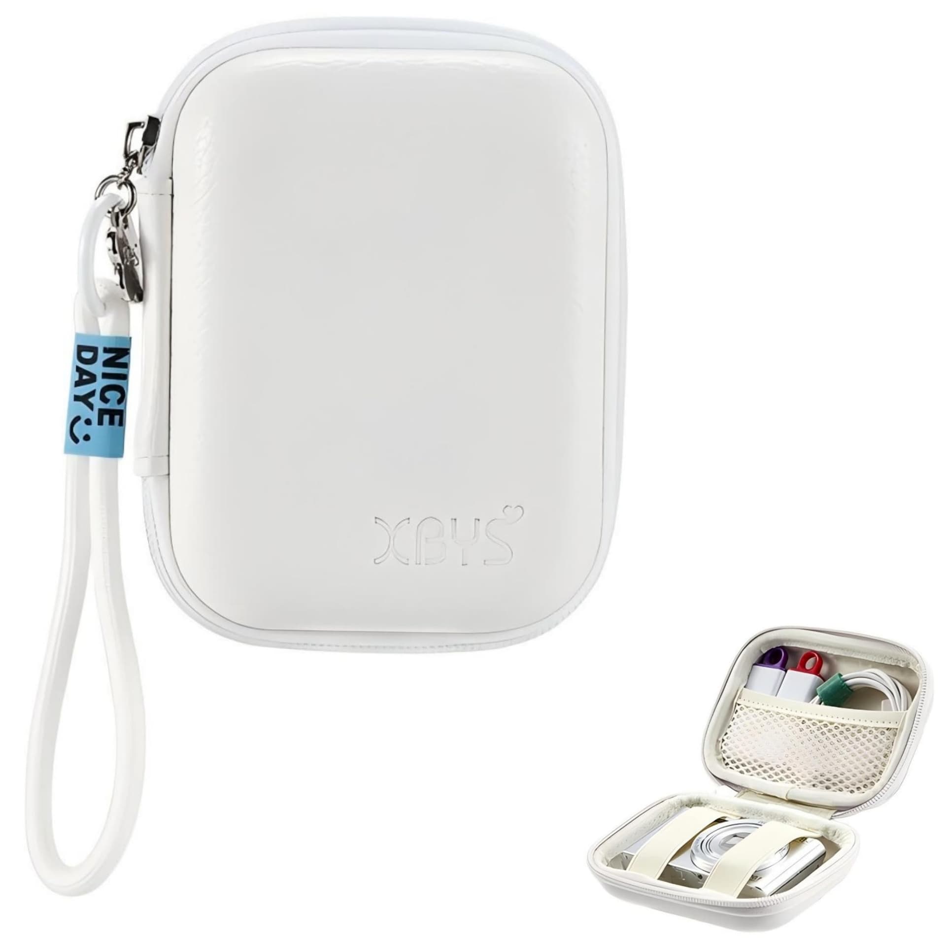 Digital Camera Case Compatible with CAMKORY/for Kodak PIXPRO/for Lecran/for VAHOIALD/for Canon IXUS 285 HS, Small Travel Cameras Storage Holder for Accessories SD Card (White) thumbnail 7