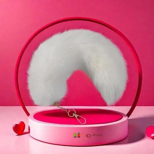 Iivos Fluffy Therian Fox Tail Keychain - Soft Plush Accessory for Cosplay, Ren Faire, and Everyday Use - Detailed Design thumbnail 3