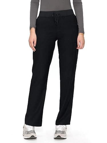 COZYFIT Scrub Pants for Women, Straight-Leg Cargo Pants | 3 Pockets, Drawstring Waist, Cargo Utility Fit, Soft & Breathable, with Working ID Card Ring, For Clinics, Office Labs Wear thumbnail 7