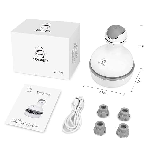 COMFIER Electric Cordless Hair Scalp Massager with Kneading 84 Massage Nodes, Handheld Portable Head Scratcher Massager for Hair Growth, Deep Clean and Stress Relax, Gifts for Men Dad thumbnail 9