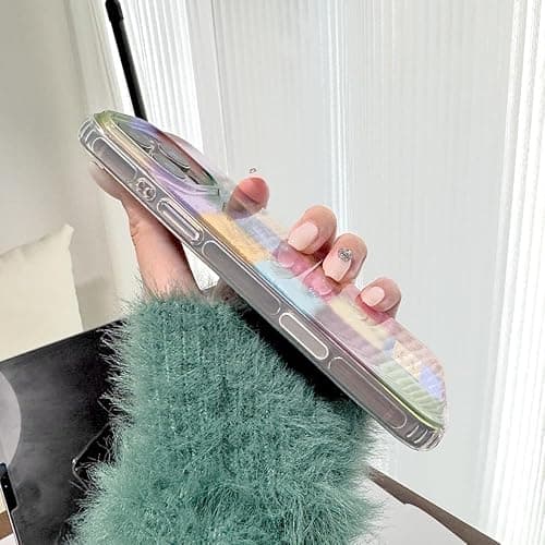 Reownest Handyhülle für iPhone 13/iPhone 14 Hülle, Cute Bunt Dopamin Kariert Muster Aesthetic Design mit Stoßfeste Kratzfeste Soft Case für Mädchen Frauen - Bunt thumbnail 4