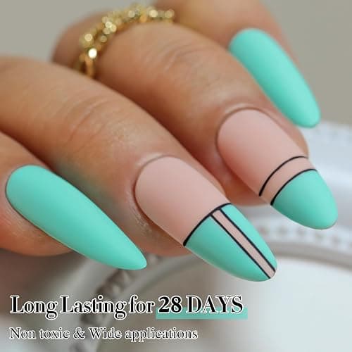 Double Rhythm 15ML Gel Nail Polish Pure Sheer Same Color Same Bottle Soak Off Gel Polish Art Manicure Salon DIY at Home for Women (Sea Blue-A1124) thumbnail 4