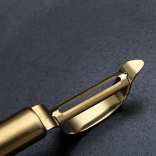 Gold Potato Vegetable Peeler, Kyraton Stainless Steel Apple Fruit Veggie Peeler with Gold Titanium Plating, Peelers for Kitchen Ergonomic Non Slip Handle,Set of 2 thumbnail 8
