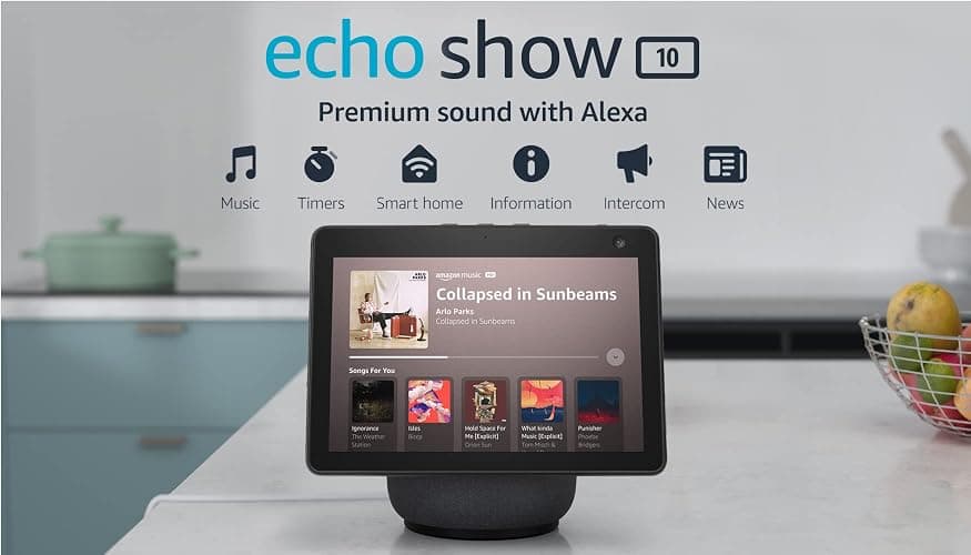 Amazon Echo Show 10 (newest model), HD smart display with premium sound, motion and Alexa, Charcoal - Charcoal - Device Only thumbnail 15