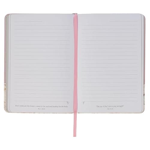 Christian Art Gifts Classic Journal w/Pen Holder & Elastic Closure, Done in Love - 1 Corinthians 16:14 Bible Verse, Inspirational Scripture Notebook w/Ribbon Marker, 336 Lined Pages, Pink Florals thumbnail 4