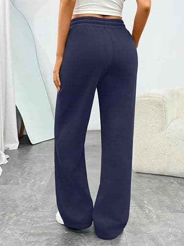 Trendy Queen Womens Sweatpants Baggy Wide Leg Barrel Pants Lounge Comfy Palazzo Joggers with Pockets thumbnail 4