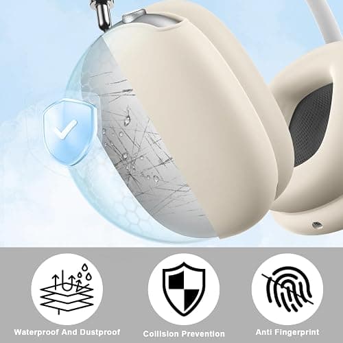 Maxjoy for Airpods Max Case, Soft Silicone Ear Cups Cover/Ear Pad/Headband Cover for Apple Headphones, Anti-Scratch Accessories Protective Case for Airpods Max, Stone thumbnail 2