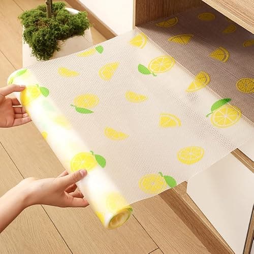Lemon Print Shelf Liner with Green Leaf – Non-Adhesive Waterproof Drawer and Cabinet Liner – Decorative Kitchen Shelf Paper for Pantry, Closet, Cupboard, Countertop thumbnail 7