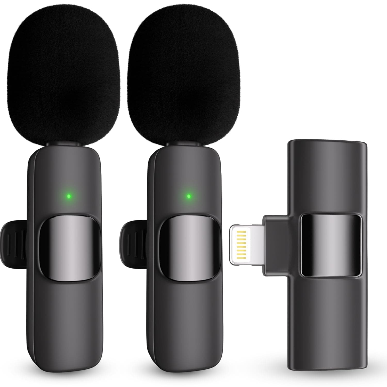 Professional Wireless Lavalier Lapel Microphone for iPhone, iPad, Cordless Omnidirectional Condenser Recording Mic for Video Recording, Live Streaming, Interview Podcast Vlog YouTube Tiktok(2 Pack) - Image 1