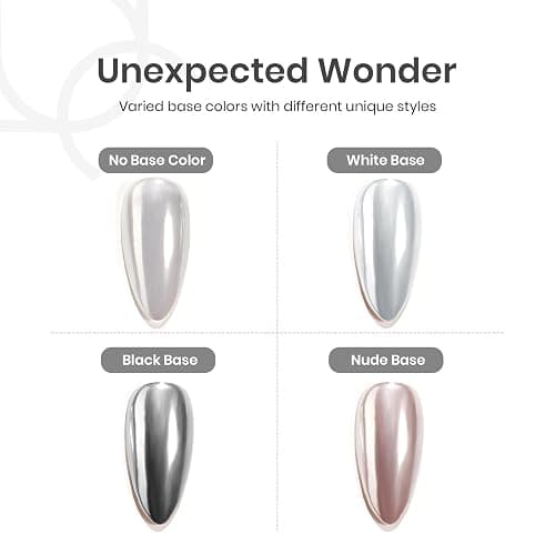 Beetles Silver Aurora Chrome Nail Powder Pearl Mirror Effect 1g Chrome Powder for Gel Nail Polish Silver Manicure Crome Nails Glazed Nails Art Design Gift for Women thumbnail 3