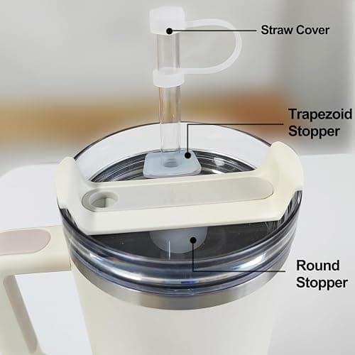 Silicone Spill Stopper Set Compatible with Stanley Cup 2.0 30oz & 40oz with Straw Cover (Set of 2, Clear) thumbnail 2