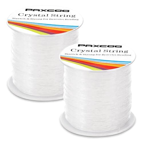 Bracelet String, Paxcoo 2 Rolls Elastic Stretchy Bead String Cord for Clay Beads Kandi Pony Beads Bracelets Jewelry Making (0.8 MM, Crystal) thumbnail 7