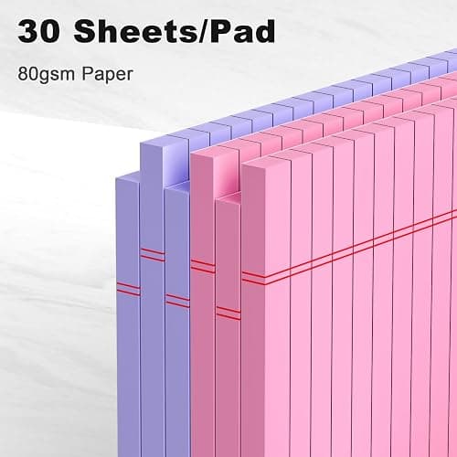 AILZFEI Pink Purple Small Legal Pad 5 x 8 College Ruled Color Legal Pads Paper Notepads 6 Pack Sturdy Back Writing Pads 5 x 8 Note Pads Perforated Narrow Ruled Pads of Paper thumbnail 4
