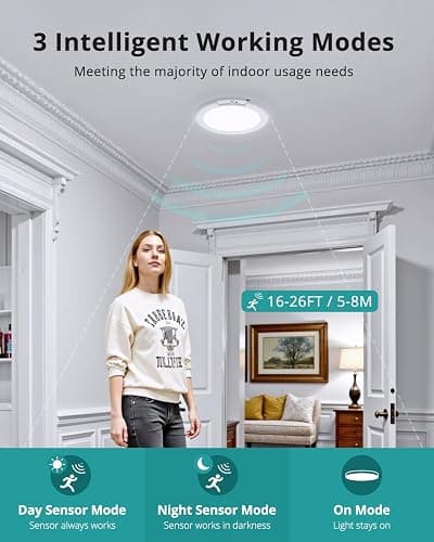 wowatt Battery Operated Ceiling Light Rechargeable Ceiling Lights with Remote Wireless Shower Lighting 3000K 4500K 6500K 7.48in Dimmable Timing Overhead Light for Closet Shower Living Room thumbnail 5