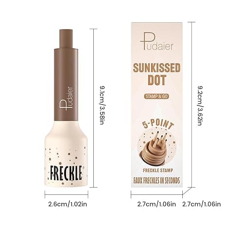 Freckle Stamp Pen, Fake Freckles Stain Marker,5-Dot Faux Liquid Freckle Stamp Cushion for Natural and Lifelike Sunkissed Makeup,Quick Dry Long-Lasting Face Freckle Pencil Tool,04#Caramel thumbnail 7