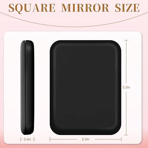 Compact Mirror with Light, 1X/3X Magnification LED Pocket Mirror for Women | Portable, Travel, Purse, Pocket, Gift, black, mini, small, essentials, led, fiberglass, batteries, rectangular thumbnail 2