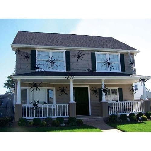 Halloween Decorations Big Spider 4.9 Ft Black Soft Hairy Scary Spider Fake Large Pops for Halloween Outdoor Yard Party thumbnail 5