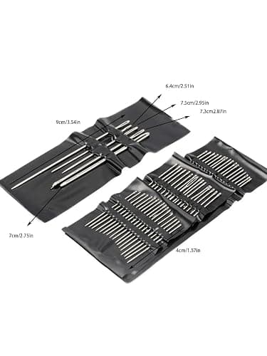 55pcs Stainless Steel Hand Sewing Needles Set, Big Eye Embroidery Needles Kit with Assorted Sizes, Premium Needlework Supplies for Sewing Crafting thumbnail 3