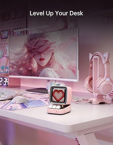 Divoom Ditoo Retro Pixel Art Game Bluetooth Speaker with 16X16 LED App Controlled Front Screen (Pink) thumbnail 5