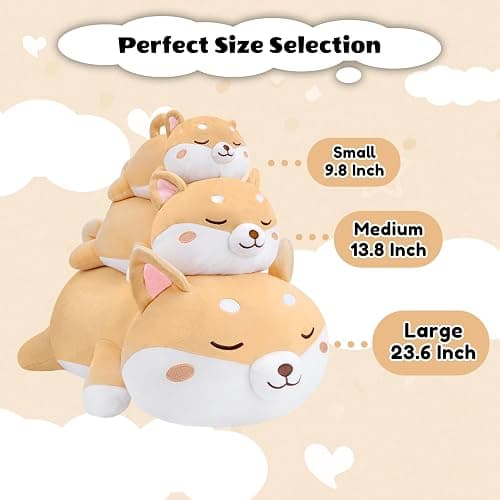 Finebee Weighted Shiba Inu Stuffed Animals, Cute Weighted Dog Plush, Soft Stuffed Weighted Shiba Inu Plushie Gifts for Kids & Adults(9.8" 0.8Lbs) thumbnail 5