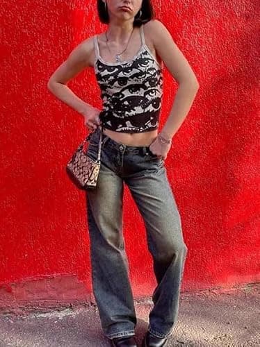 JOLILUNA Whimsy Graphic Baby Tee Fashion Whimsical Clothes for Women Y2k Whimsy Vest Summer 2025 thumbnail 4