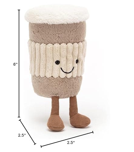 Jellycat Amuseables Coffee-to-Go Stuffed Toy, 6 inches - Drink Plush - Fun Gift Idea thumbnail 3