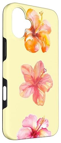 Coquette Girly Hibiscus Summer Hawaiian Butter Yellow Case for iPhone 16 Plus thumbnail 3