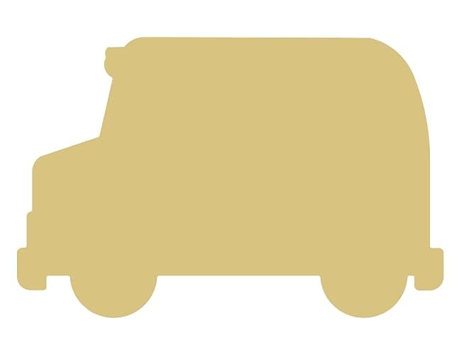 Bus Cutout Unfinished Wood School Short Magic Classroom Learning Transportation Kids MDF Shape Canvas Style 3 - Image 1