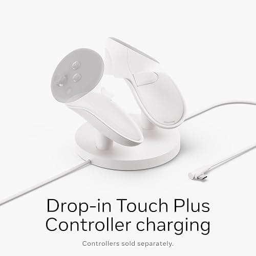 Meta Quest Compact Charging Dock — Works with Meta Quest 3/3S — Extended Headset Charging Cable — Wireless Charging for Touch Plus Controllers thumbnail 4