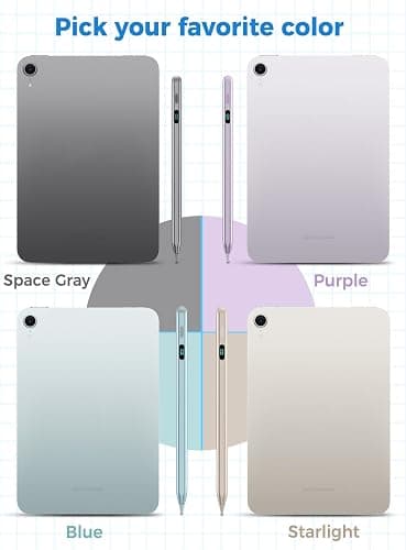 Stylus Pencil for iPad 2026-2018,Magnetic&Palm Rejection&Fast Charge-Purple | 5 Extra Tips-for Apple iPad Pro(M5&M4/)&Air(M4/M3/M2)13/12.9/11inch&iPad(A16)11-6Gen&Mini5/6/7(A17Pro)Gen thumbnail 2