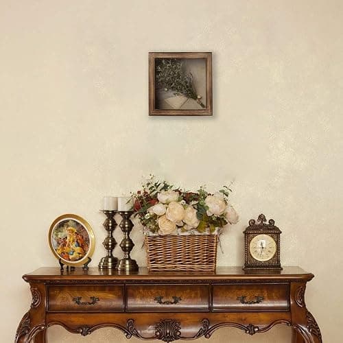 Freezing point Shadow Box Frame 8x8 Shadow Boxes Display Case with Linen Back Memorabilia Awards Medals Bouquet Photos Picture Badge Wedding Memory Box for Keepsakes Carbonized Small Pin Board thumbnail 4