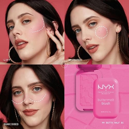 NYX PROFESSIONAL MAKEUP Buttermelt Powder Blush, Fade and Transfer-Resistant Blush, Up to 12HR Make Up Wear, Vegan Formula - Butta Together - 02 Butta Together - 0.17 Ounce (Pack of 1) thumbnail 5