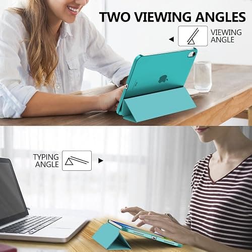 MoKo for iPad (A16) 11th Generation Case, iPad 10th Gen Case, Pagoda Blue | For iPad 11/10.9 Inch Case 2025/2022, Slim Stand Hard PC Translucent Back Shell Smart Cover,Support Touch ID,Auto Wake/Sleep thumbnail 5