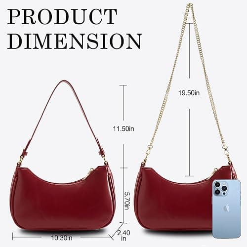 Shoulder Bag for Women Y2K Trendy Hobo Handbags Purse Vegan Leather Clutch Handbag with 2 Adjustable Removable Straps thumbnail 4