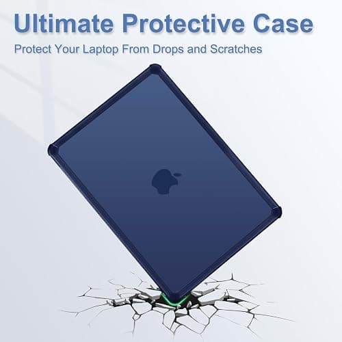 MOSISO Compatible with MacBook Air 15 inch Case 2025 2024 2023 Release M4 A3241 M3 A3114 M2 A2941, Anti-Cracking&Anti-Fingerprint Heavy Duty Hard Shell with TPU Bumper&Keyboard Cover, Navy Blue thumbnail 3