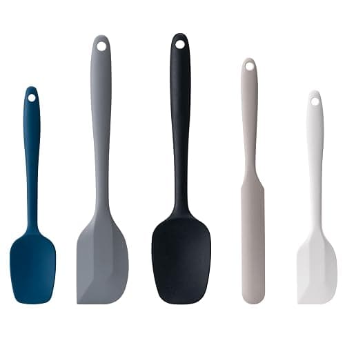 Silicone Spatula Set, 5 Piece Food Grade Rubber Spatulas for Baking, Cooking, and Mixing High Heat Resistant Non Stick Dishwasher Safe BPA-Free (Multicolor2) - Image 1