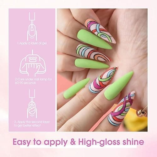 VENALISA VIP4 65PCS Gel Nail Polish Set, 60 Colors 7.5ML White Black Pink Nude Gel Polish Colors Nail Art Starter Kit - VIP4 thumbnail 7