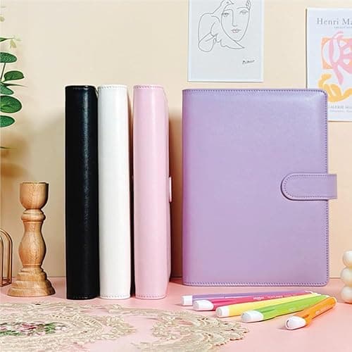A5 Kpop Photocard Binder with 240 Pockets, Photocard Holder Album with 30 Double Sided Photocard Sleeves Pack, 6 Ring PU Leather Binder Cover, Cute Polaroid Organizer Book (White) thumbnail 4
