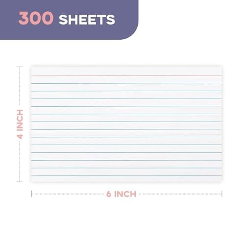 300 PCS White Index Cards 4x6 Single Sided Ruled Goefun | White Lined Note Cards 4 x 6 Flashcards for Studying, Note Taking and To Do List thumbnail 3